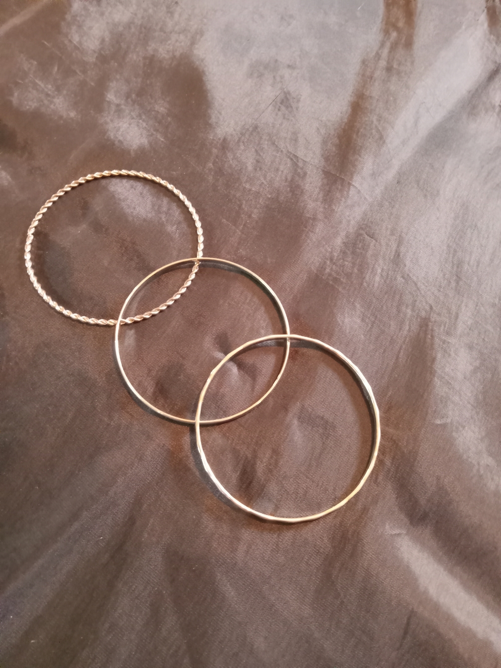 Classic Silver-Tone Bangle Bracelet Trio - Women Jewelry